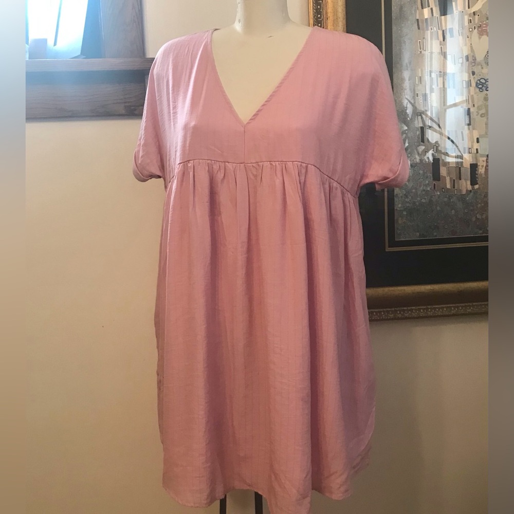 NWT - Entro Pink Babydoll Tunic Dress - Size M